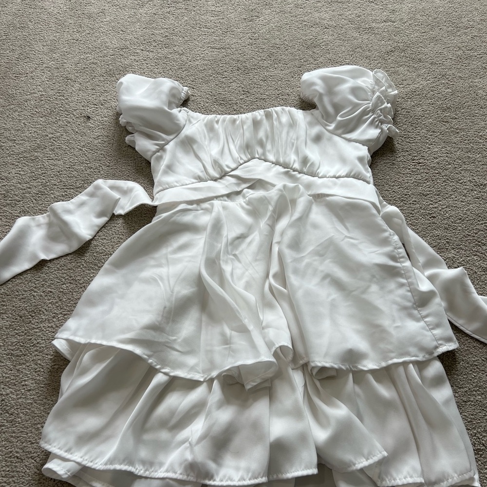 Elegant White Ruffled Dress